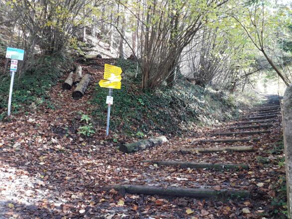 Aufstieg - den Wegweisern nach rechts folgen