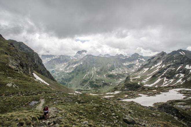 Blick von der Krukeckscharte ins Neualmkar