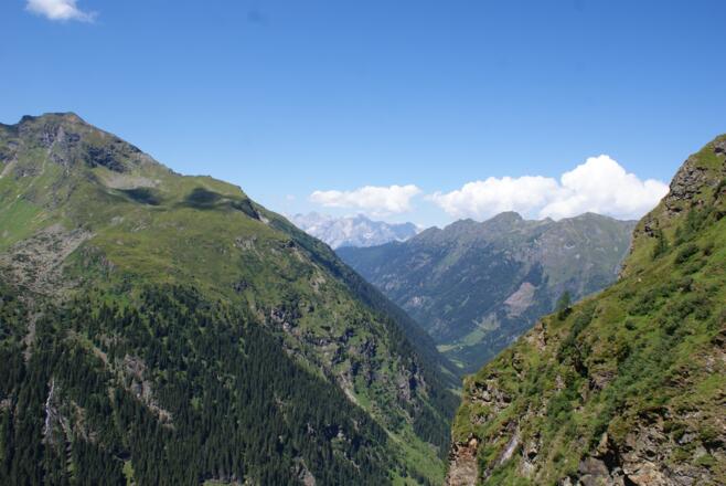 Blick das Steinriesental talauswärts
