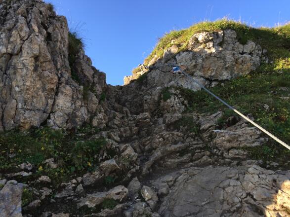 Kurz vor dem Durchstieg aufs Plateau