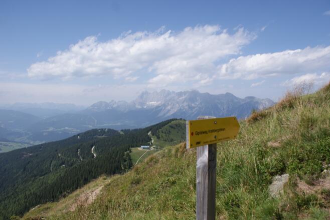 Abzweigung zum Krahbergzinken vom Planai Höhenweg