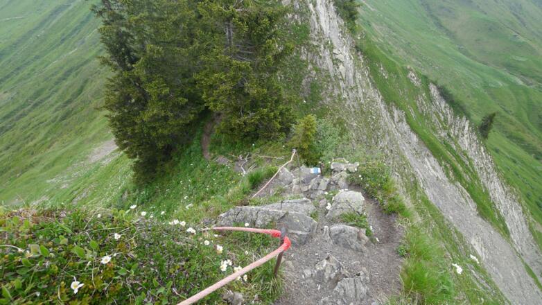Hochstarzel (1974 m) - ausgesetzte Stellen mit Seilversicherung