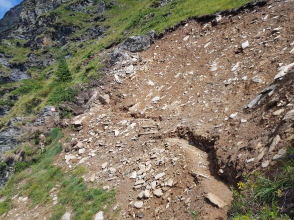Neu angegrabener Weg unterhalb des Krahbergzinken