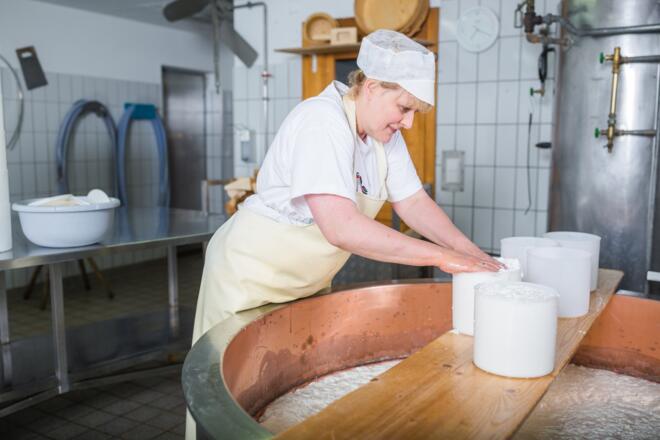 Sura Kees Produktion auf der Alp Nova