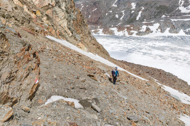 Schottermeer. Unten der Gurgler Ferner. 