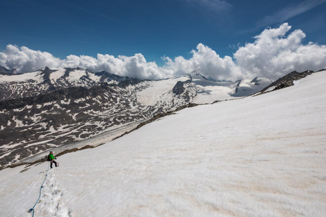 Abstieg durch die Ostflanke des Schalfkogels