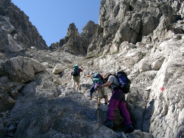 Aufstieg zur westlichen Dremelscharte