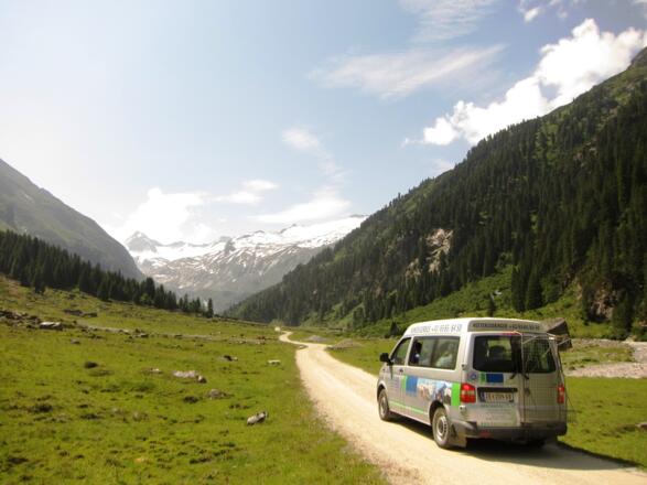 Ca. 10 km gehts mit dem Venedigertaxi ins Obersulzbachtal ...