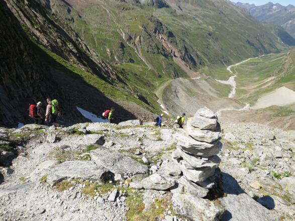 Am Rückweg, die Hütte ist bereits in Sichtweite.