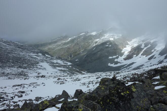 Blick zum Nordanstieg - Vista alla salita al nord