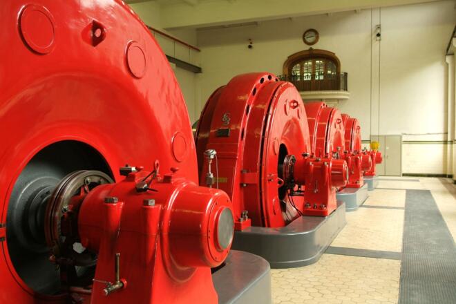 Turbinen im Kraftwerk Andelsbuch