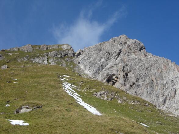 Einschartung zwischen Vor- und Hauptgipfel der Hochkünzelspitze