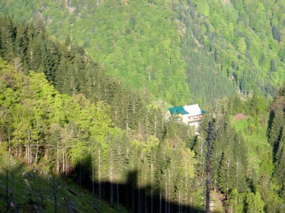 Tiefblick zur Ennserhütte