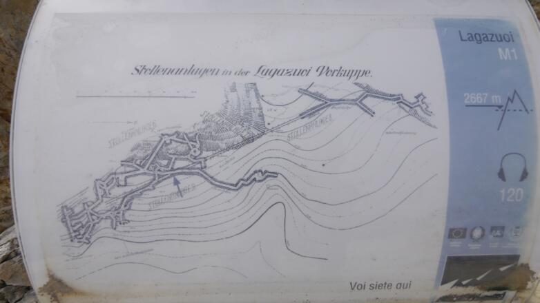 Stellungs-Anlagen am Lagazuoi Gipfel