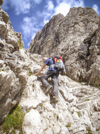 Kletterei in der Süd Wand