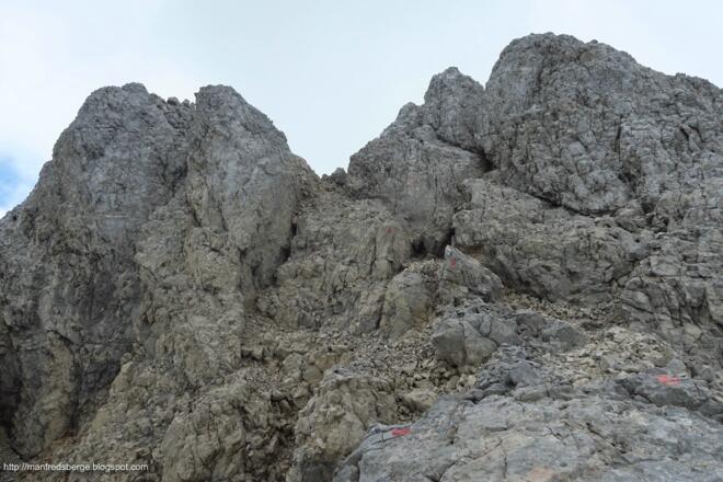 Durch diese Scharte hindurch, das Hochkreuzschartl