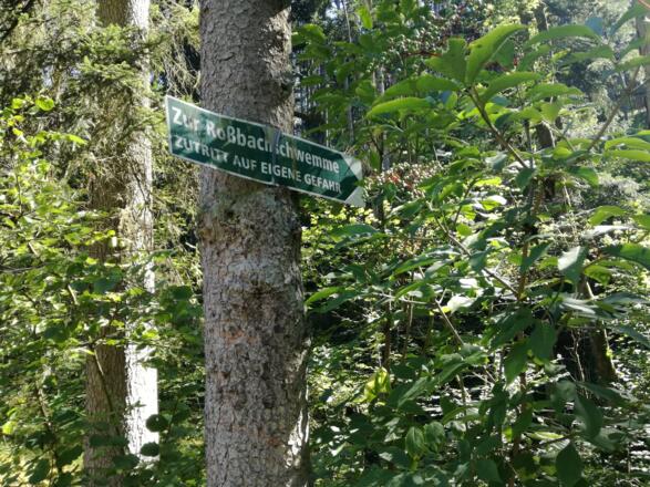 Wegweiser zur Roßbachschwemme
