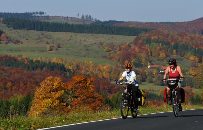Rhön-Rennsteig-Radweg im Herbst