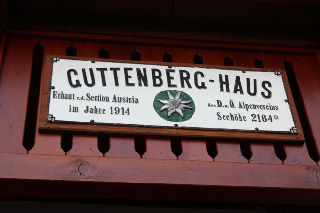 Hüttentafel Guttenberghaus