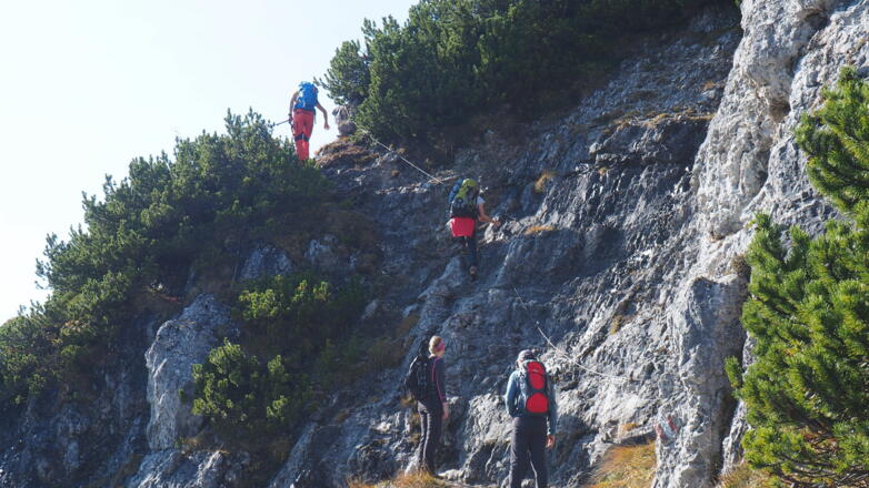 Rückblick zur Schlüsselstelle 1635m