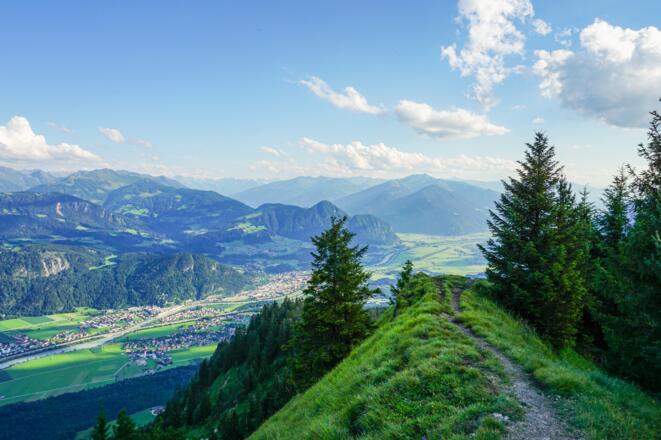 Voldöpper Spitze ab Brandenberg Wanderweg mit Ausblick