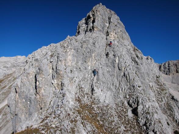 Der letzte Steilaufschwung zum Gipfel der Wechselspitze und gleichzeitig auch die Schlüsselstelle.