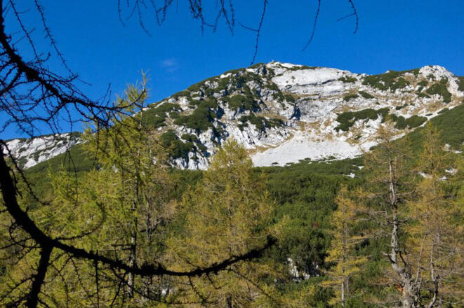 Blick zurück auf den Gipfel des Hochsengs