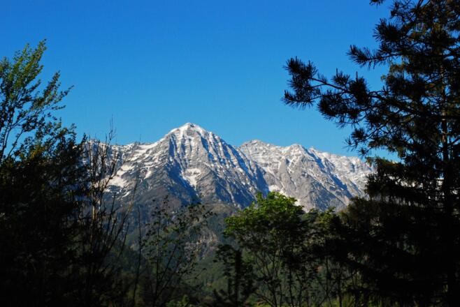 Der Kleine Priel vom Aufstieg zum Lackerboden aus gesehen