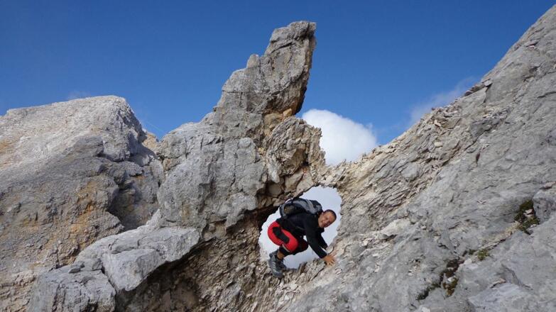 Kleines Auge auf dem Steig zur westlichen Praxmarkarspitze
