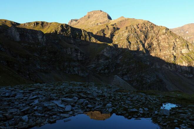 Westerfrölkekogel beim Anstieg zur Hütte
