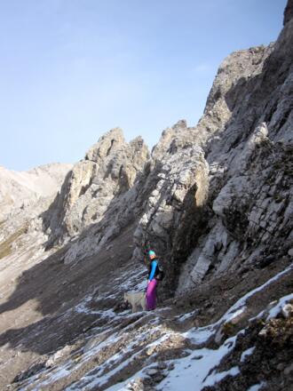 kurz vor dem Einstieg in den Kamin (Kletterstellen)