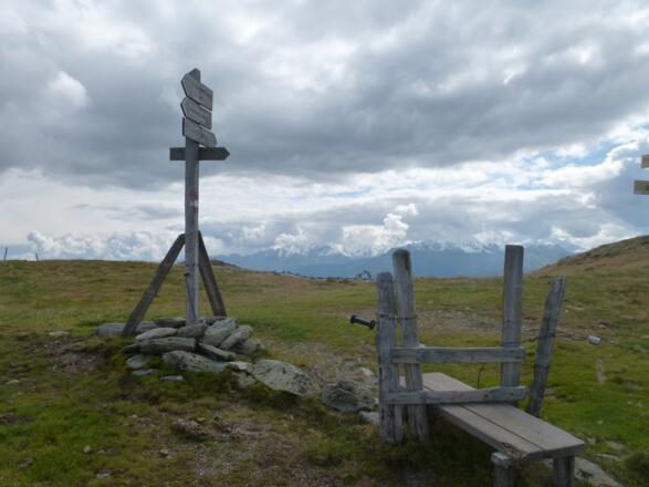 Am Klinglertörl mit Blick auf die Hohen Tauern. 