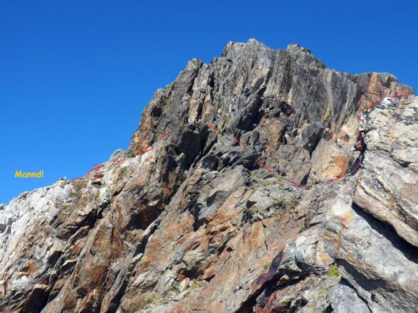 Querung links zum Manndl ~2850m nach Einstieg