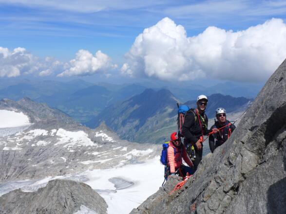 Standplatz vor der Schlüsselseillänge