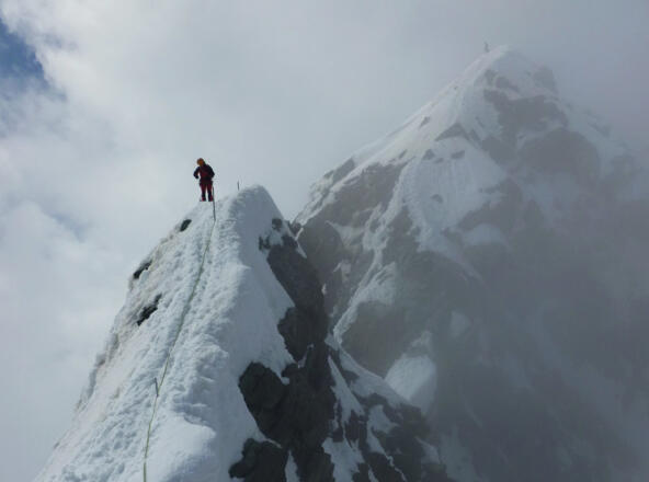 Kleinglockner und Großglockner während des Abstieges