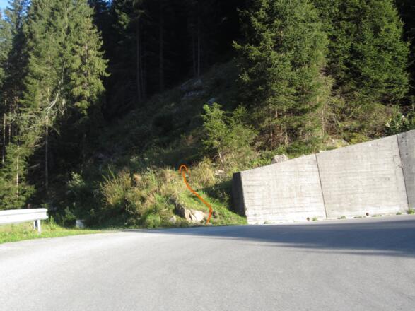 Parkmöglichkeit und Beginn des Steiglein zum Au Süd