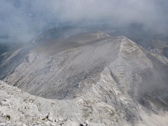 Rückblick vom Warscheneck auf den Aufstiegsweg  (04.10.2014)