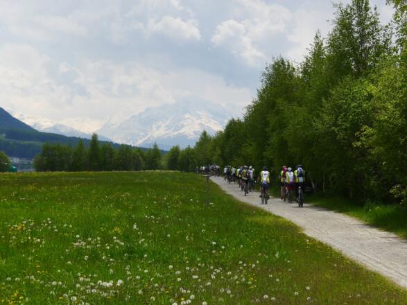 Auf dem Beginn des Etsch-Radweg
