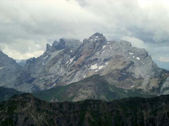 Im Südosten: Gipfel von Sulzfluh, Drei Türme, Drusenfluh