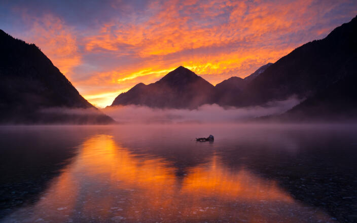 Sonnenuntergang Heiterwanger See