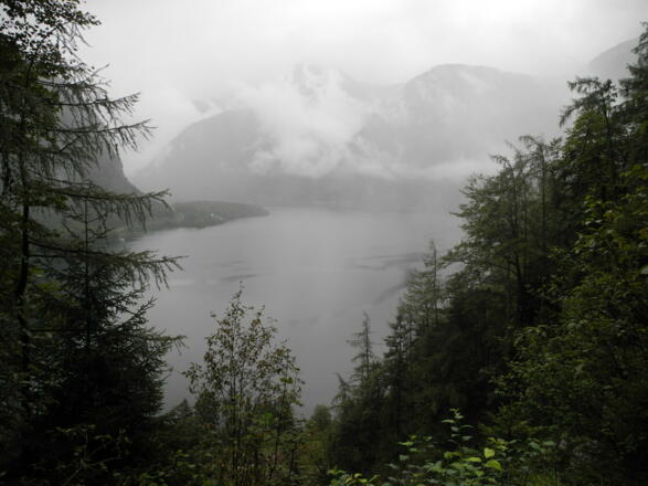 Leider präsentierte sich der Hallstättersee am 25.8.2013 wolkenverhangen.