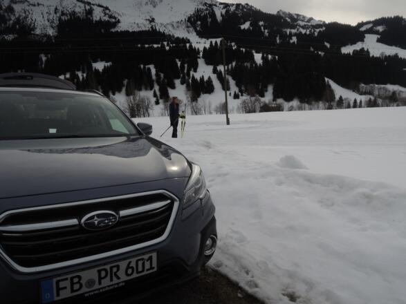 Auf der Loipe in Zöblen mit dem Subaru Outback