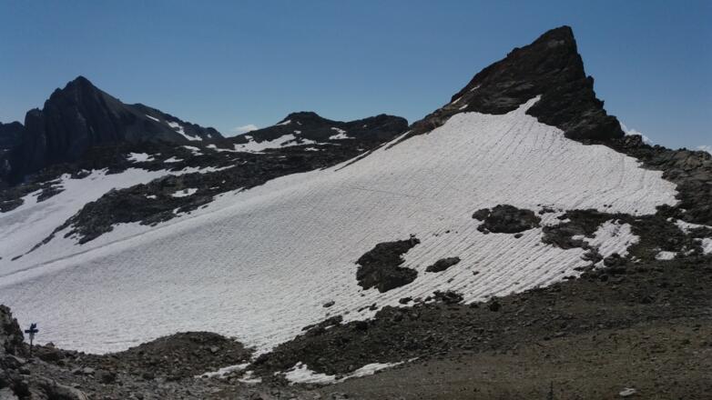 Blick aufs Schaflochjoch, 2713 m, Schesaplana, 2965 m.