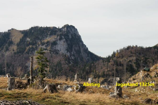 Steilrinnen-Abstieg beim Jagastand