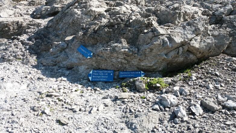 Abzweigung Chlei Furgga/Liechtensteiner Höhenweg.