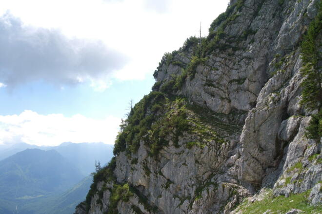 Steilstufe versichert, 1400m auf 1370m