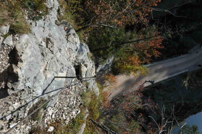 Blick von oben am Einstieg