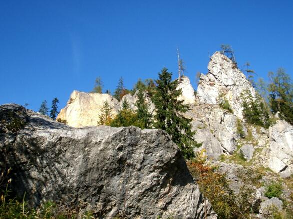 Felsformationen an der Forststraße um 1092 m