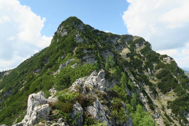 Niederer Kalmberg voraus, vorher noch der kleine Vorgipfel
