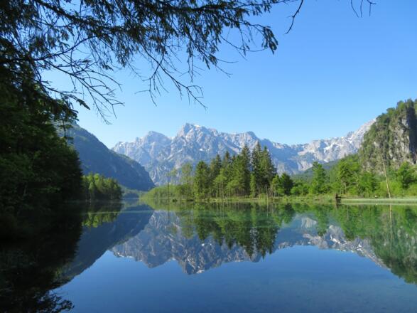 Der Almsee, im Hintergrund das Tote Gebirge